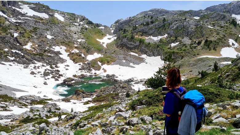 Hiking in the Albanian Alps.