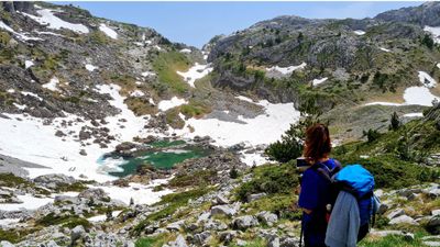 Hiking in the Albanian Alps.