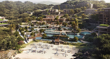 An aerial view of the Waldorf Astoria Costa Rica Punta Cacique, which is accepting reservations for stays starting on March 13.