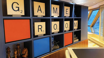 The Deck 10 Game Room was a hot spot during a fall cruise, as guests congregated to play games and socialize.