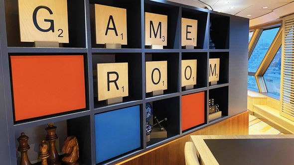 The Deck 10 Game Room was a hot spot during a fall cruise, as guests congregated to play games and socialize.