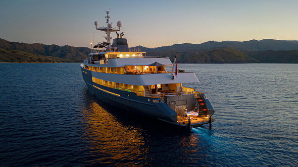 The Aqua Blu sails Indonesia itineraries for Aqua Expeditions.