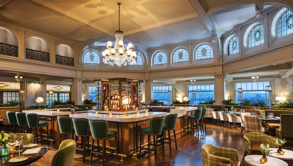 The 1902 Main Dining Room, named for the year the hotel opened, has ample window-side seating.