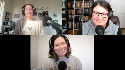 Clockwise from top left: News editor Johanna Jainchill, retail editor Jamie Biesiada and managing editor Rebecca Tobin, on the Folo by Travel Weekly podcast episode about the biggest travel stories of the year.