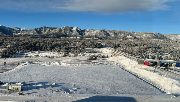 The view from the Hotel Polaris, over the academy and to the mountains beyond.