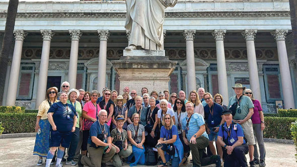 An ETS Tours group at the Basilica of Saint Paul Outside the Walls in Rome. ETS Tours, which offers faith-based itineraries, has planned special trips for the Holy Year.