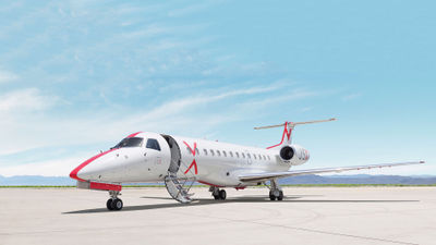 JSX’s 30-seat Embraer 135 takes guests from a number of cities to Las Vegas. Public charter carriers such as JSX will have to screen passengers like standard commercial airlines under new rules put forward by TSA.