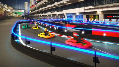 A rendering of the go-kart track at Grand Prix Plaza, a 39-acre complex that will open in 2025.